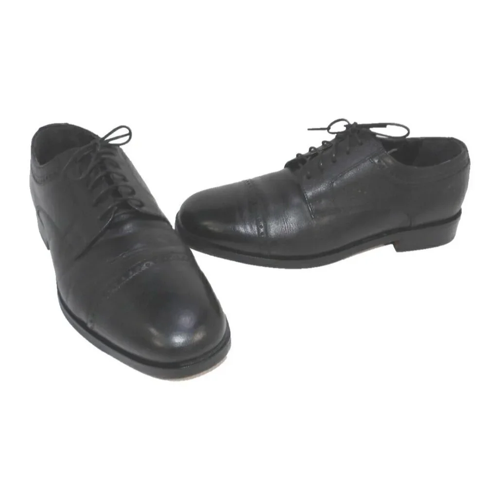 NUNN BUSH black leather lace up oxford shoes men's size 9.5 M, LINING DAMAGED